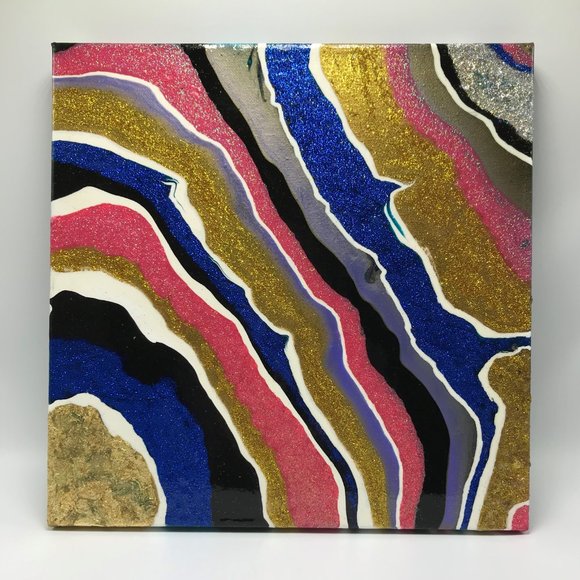 NWOT Abstract Geode Art Wall Decor - Picture 4 of 9